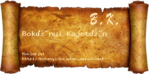 Bokányi Kajetán névjegykártya